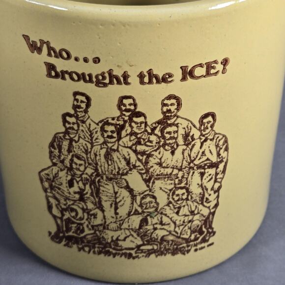 Monmouth Pottery Stoneware Crock Who Brought the Ice MHI 1979 Illinois USA - Picture 2 of 10